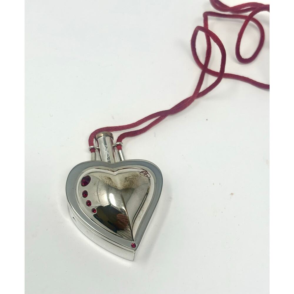 YSL Love Collection Lip Palette – Heart Pendant with Red Crystals & Velvet Pouch